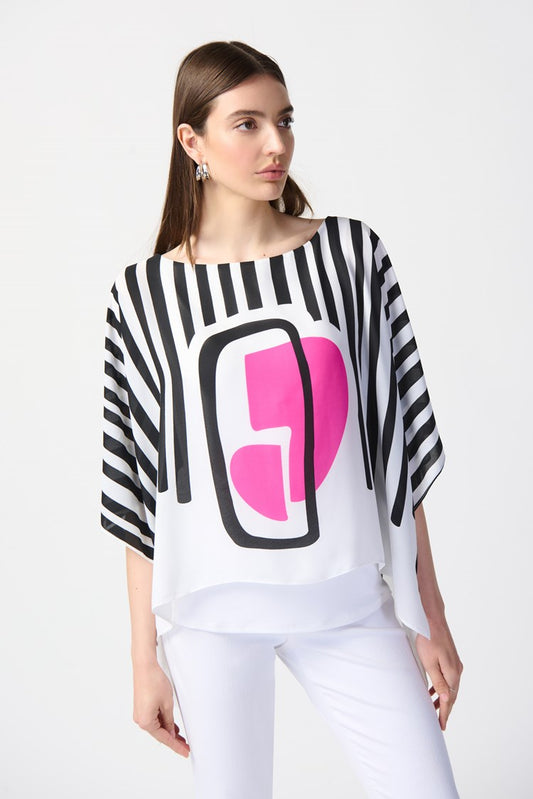 Abstract Print Georgette Poncho Top