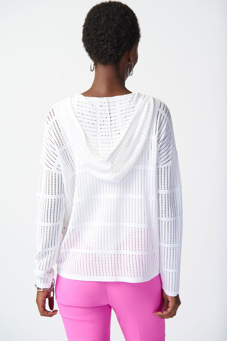 Soft Viscose Blend Yarn Hooded Sweater