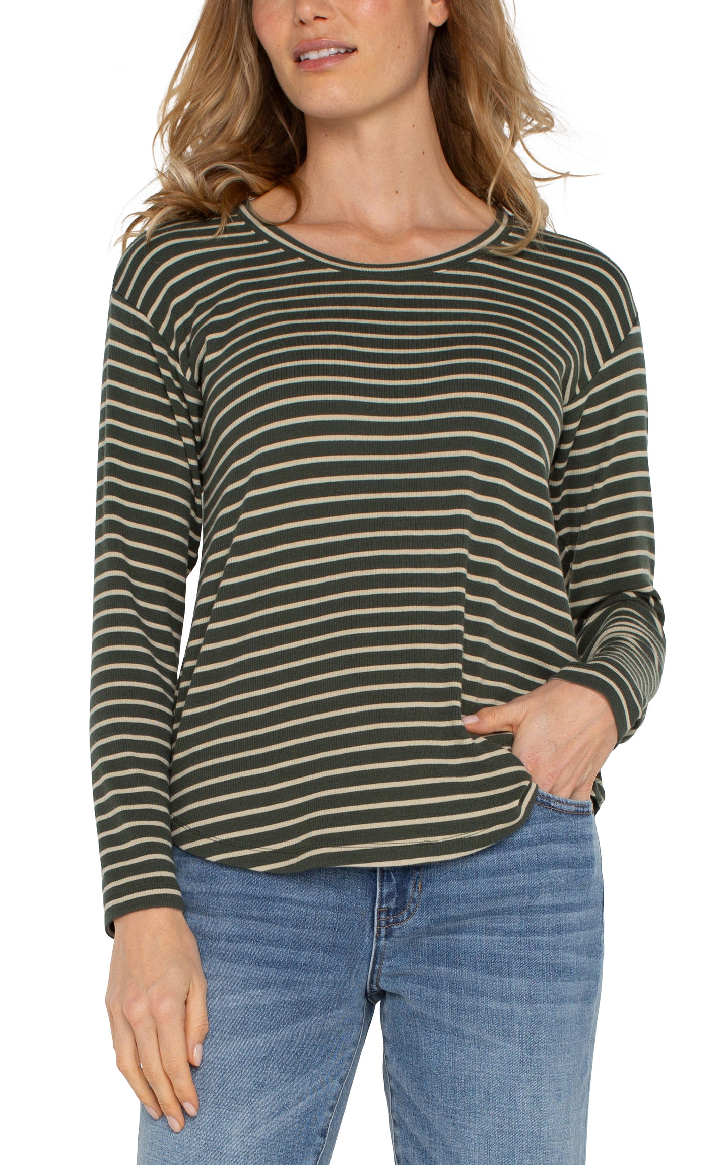 Stripe Drop Shoulder Top