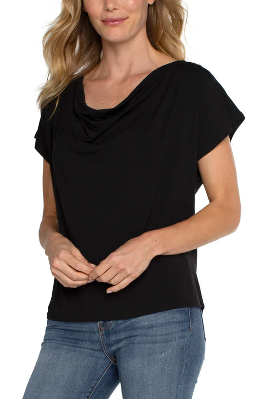 Draped Cowl Neck Top