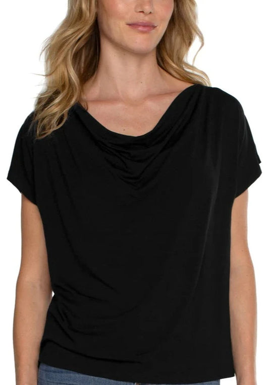 Draped Cowl Neck Top