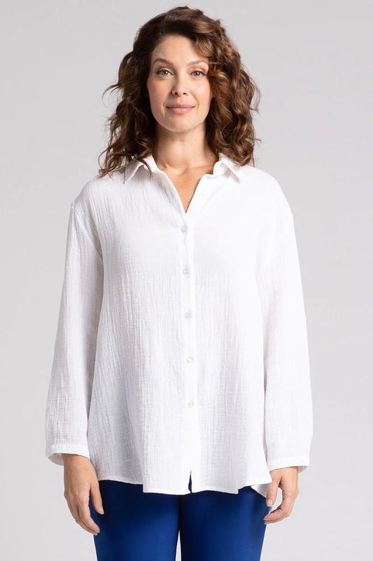 Cotton Gauze Easy Long Shirt