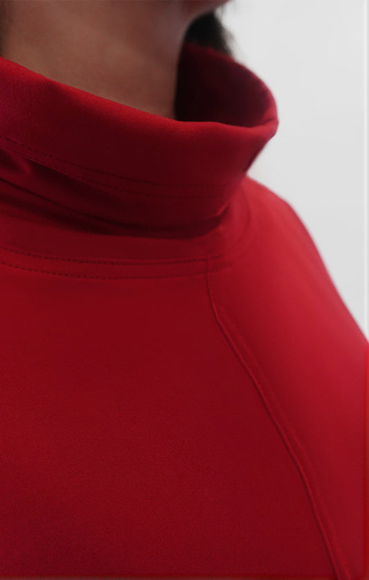 Funnel Neck Pullover with Kangaroo Pocket