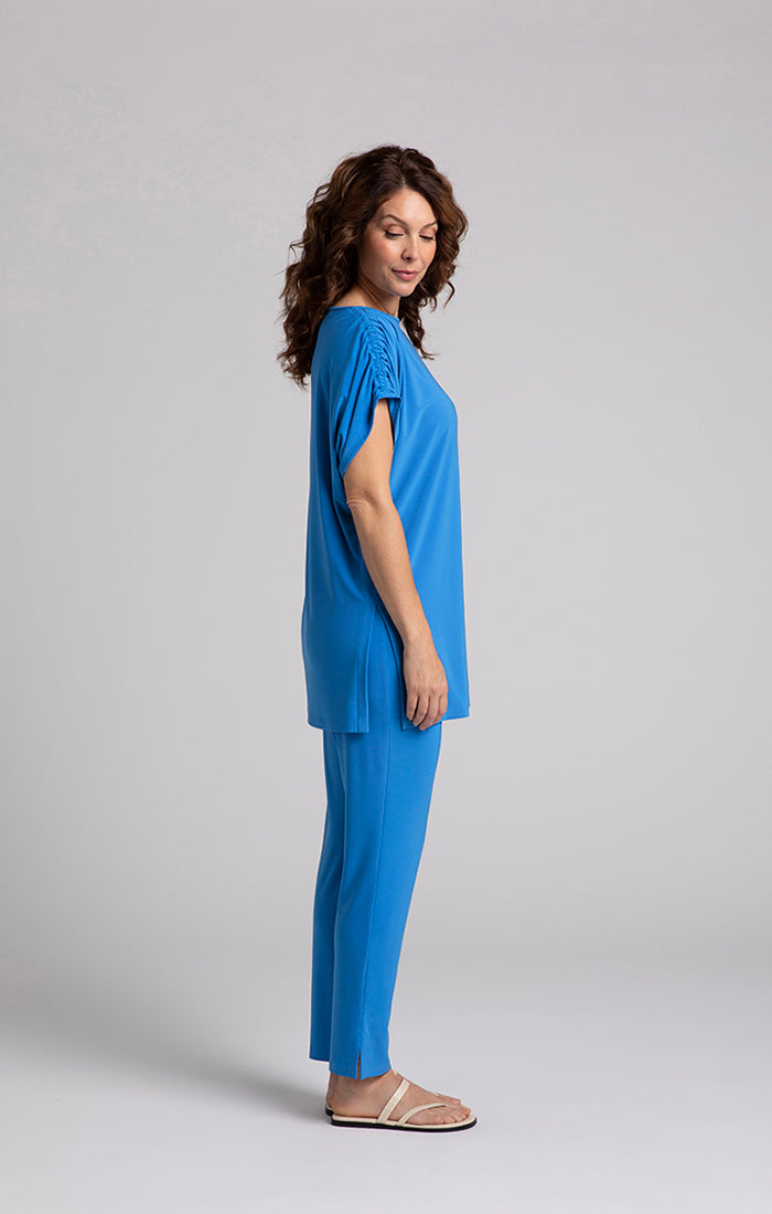 Revelry Top With Ruched Sleeve