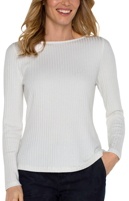 Boat Neck Knit Top